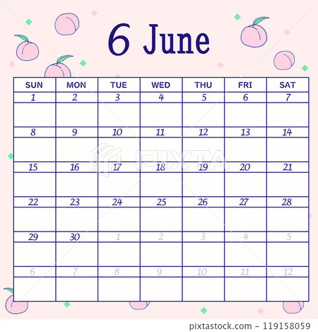 Calendar for June 2025 starting on Sunday Calendar for June 2025 starting on Sunday 119158059