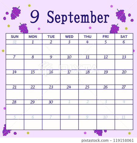 September 2025 calendar starts on Sunday 119158061