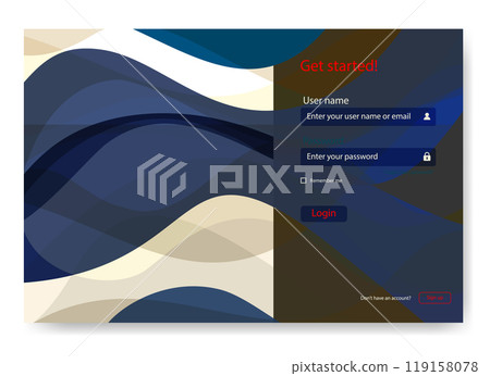 Account sign up and password form page. Login ui ux design concept illustration Account sign up and password form page. Login ui ux design concept illustration 119158078