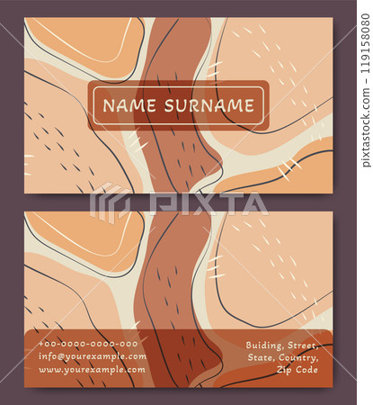 Business card design simple template. Geometric abstract elements double sided set Business card design simple template. Geometric abstract elements double sided set 119158080