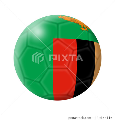 Zambia soccer ball football 3d illustration 119158116