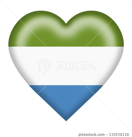 Sierra Leone flag heart button 119158118