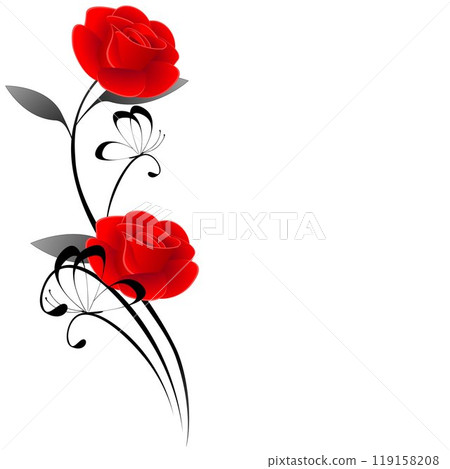 Rose with floral element. Rose with floral element. 119158208