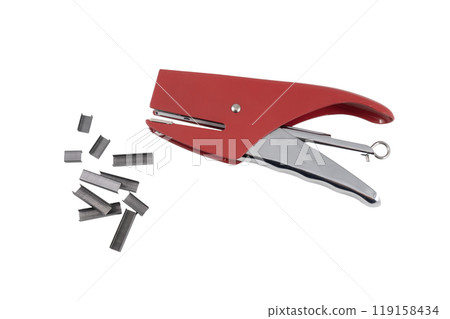 a paper stapler and some staples a paper stapler and some staples 119158434