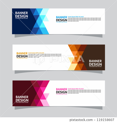 Vector set of landscape banner background design concept. Colorful background business layout template 119158607