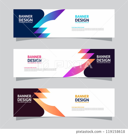 Vector set of landscape banner background design concept. Colorful background business layout template 119158618