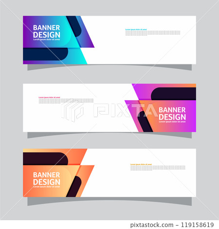Vector set of landscape banner background design concept. Colorful background business layout template 119158619