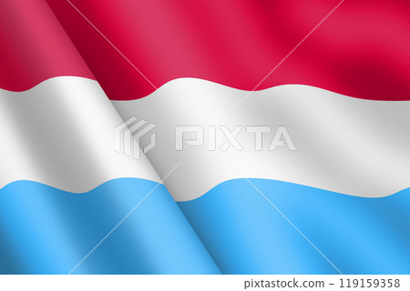 Luxembourg waving flag 3d illustration 119159358