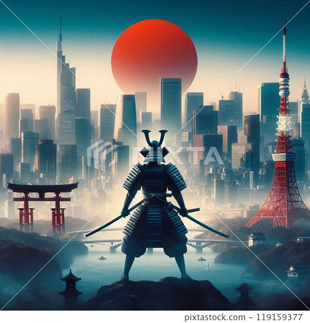 I created a samurai who gets lost in the city. 119159377