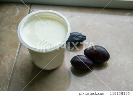 Plums and matsoni (kind of yogurt) in Georgia - fantastic place for vacations cheap, tasty and with awe landsapes of nature 119159395