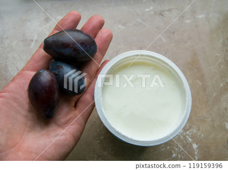 Plums and matsony (kind of yogurt) in Georgia - fantastic place for vacations cheap, tasty and with awe views 119159396