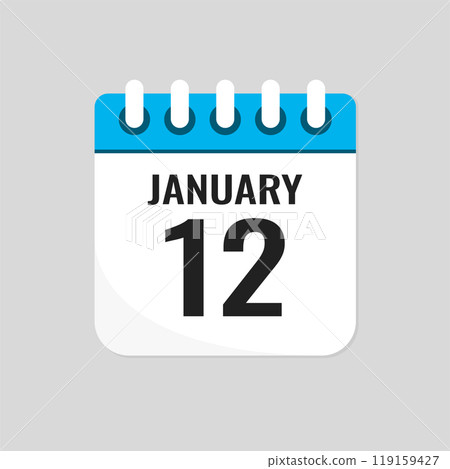 Icon page calendar day - 12 January Icon page calendar day - 12 January 119159427