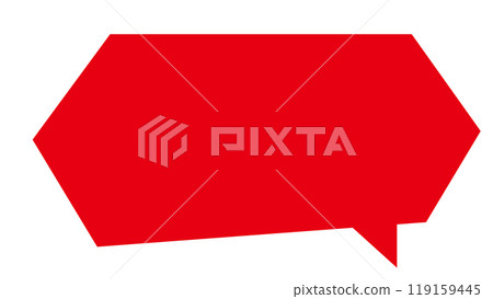 Speech bubble, single, simple, illustration, vector, hexagon, red Speech bubble, single, simple, illustration, vector, hexagon, red 119159445