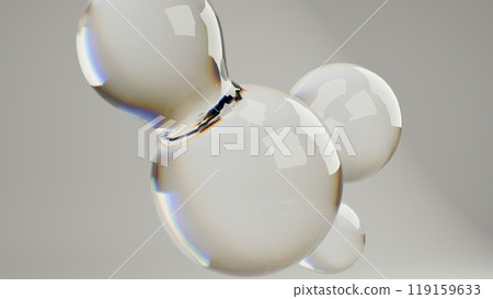 3d rendering of a crystal ball on grey background 119159633