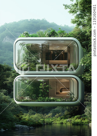 Futuristic Green Architecture with Nature-Inspired Design 119160481