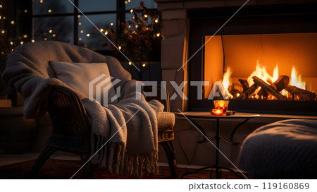 Room with fireplace Room with fireplace 119160869