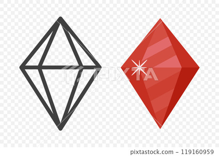 Vector Simple Minimalistic Gemstone Icon. Diamond, Crystal, Rhinestones Closeup Isolated. Jewerly Concept. Design Template of Gemstones, Gem Clipart. Front View Vector Simple Minimalistic Gemstone Icon. Diamond, Crystal, Rhinestones Closeup Isolated. Jewerly Concept. Design Template of Gemstones, Gem Clipart. Front View 119160959