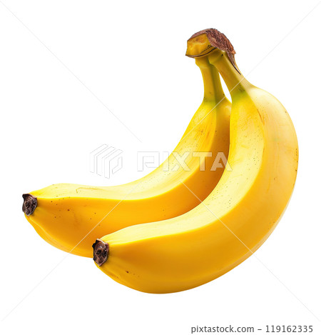 Ripe Bananas with Yellow Peels and Brown Spots 119162335