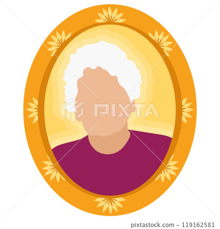 Portrait of elderly woman in frame, Vector Portrait of elderly woman in frame, Vector 119162581