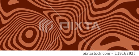 Retro coffee color background. Tasty milk chocolate liquid dessert texture. Wavy swirl candy pattern for poster, cover, banner. Vintage brown trippy hippie wallpaper in 60s or 70s style. Vector Retro coffee color background. Tasty milk chocolate liquid dessert texture. Wavy swirl candy pattern for poster, cover, banner. Vintage brown trippy hippie wallpaper in 60s or 70s style. Vector 119162925
