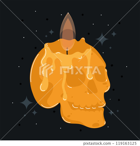 skull-shaped candle with melting wax, Vector skull-shaped candle with melting wax, Vector 119163125