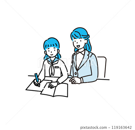 Junior high school student study cram school 119163642