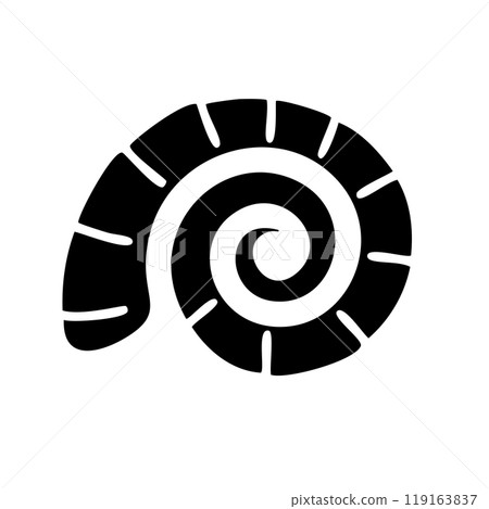 菊石化石剪影圖標 119163837