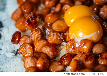 Food Rice Sausage rice bowl Food Rice Sausage rice bowl 119164492