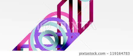 Abstract background - colorful geometric shapes composition made of lines. Technology or business digital template 119164783