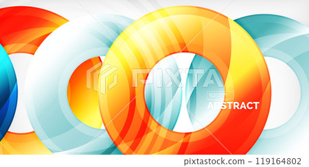 Bright colorful circles with light effects 119164802