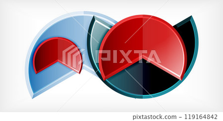 Glass reflective geometric round shapes background. Vector Illustration For Wallpaper, Banner, Background, Card, Book Illustration, landing page 119164842