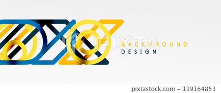 Abstract background - colorful geometric shapes composition made of lines. Technology or business digital template 119164851