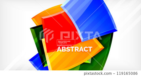 Vector abstract color geometric shapes. Illustration For Wallpaper, Banner, Background, Card, Book Illustration, landing page 119165086