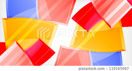 Vector abstract color geometric shapes. Illustration For Wallpaper, Banner, Background, Card, Book Illustration, landing page 119165087