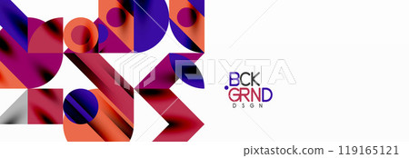 Trendy colorful circles, lines, arrows, triangles and other geometric shapes. Vector Illustration For Wallpaper, Banner, Background, Card, Book Illustration, landing page Trendy colorful circles, lines, arrows, triangles and other geometric shapes. Vector Illustration For Wallpaper, Banner, Background, Card, Book Illustration, landing page 119165121