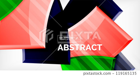 Colorful geometric abstract shapes. Illustration For Wallpaper, Banner, Background, Card, Book Illustration, landing page Colorful geometric abstract shapes. Illustration For Wallpaper, Banner, Background, Card, Book Illustration, landing page 119165135
