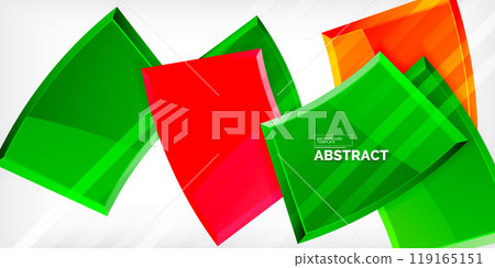 Round 3d shapes, plates background. Creative composition design template Round 3d shapes, plates background. Creative composition design template 119165151