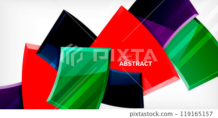 Vector abstract color geometric shapes. Illustration For Wallpaper, Banner, Background, Card, Book Illustration, landing page 119165157
