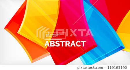 Vector abstract color geometric shapes. Illustration For Wallpaper, Banner, Background, Card, Book Illustration, landing page 119165190