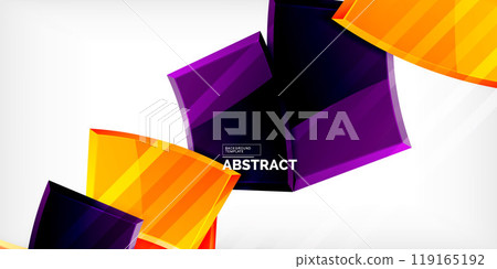 Colorful geometric abstract shapes. Illustration For Wallpaper, Banner, Background, Card, Book Illustration, landing page Colorful geometric abstract shapes. Illustration For Wallpaper, Banner, Background, Card, Book Illustration, landing page 119165192