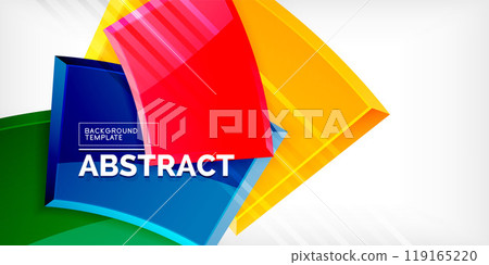 Colorful geometric abstract shapes. Illustration For Wallpaper, Banner, Background, Card, Book Illustration, landing page 119165220