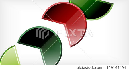 Trendy round shapes with triangular angle design element. Vector Illustration For Wallpaper, Banner, Background, Card, Book Illustration, landing page 119165494