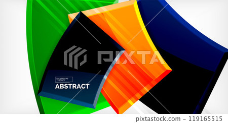 Vector abstract color geometric shapes. Illustration For Wallpaper, Banner, Background, Card, Book Illustration, landing page 119165515