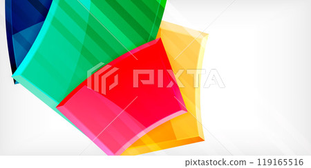 Round 3d shapes, plates background. Creative composition design template Round 3d shapes, plates background. Creative composition design template 119165516