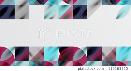 Triangles, round triangles and circles techno art. Vector Illustration For Wallpaper, Banner, Background, Card, Book Illustration, landing page 119165520