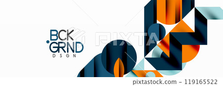 Trendy triangles lines, round elements and circles. Vector Illustration For Wallpaper, Banner, Background, Card, Book Illustration, landing page 119165522