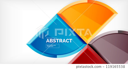 Abstract background - circles and round triangles with 3d effect. Vector Illustration For Wallpaper, Banner, Background, Card, Book Illustration, landing page 119165538