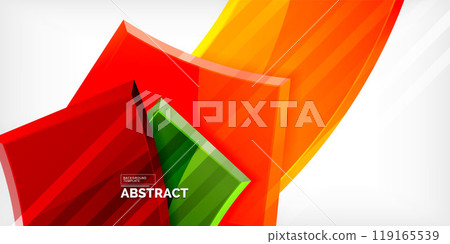 Round 3d shapes, plates background. Creative composition design template Round 3d shapes, plates background. Creative composition design template 119165539