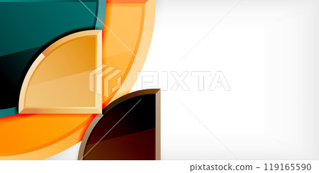 Abstract background - circles and round triangles with 3d effect. Vector Illustration For Wallpaper, Banner, Background, Card, Book Illustration, landing page Abstract background - circles and round triangles with 3d effect. Vector Illustration For Wallpaper, Banner, Background, Card, Book Illustration, landing page 119165590