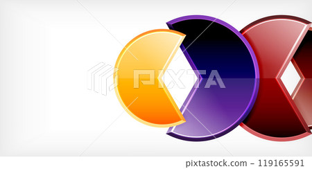 Glass reflective geometric round shapes background. Vector Illustration For Wallpaper, Banner, Background, Card, Book Illustration, landing page 119165591